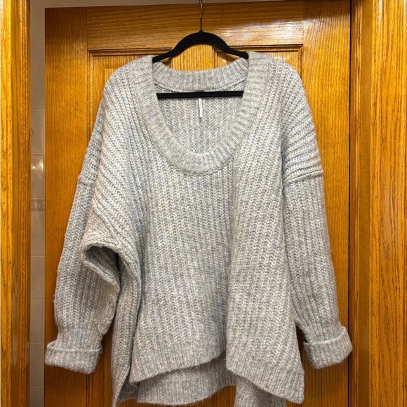 Free People Light Gray Blue Bell Sweater - Picture 2 of 7